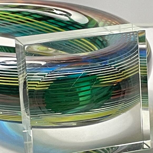 Art Glass Swirl Sculpture 9"‎ Tall Rainbow - Picture 4 of 15